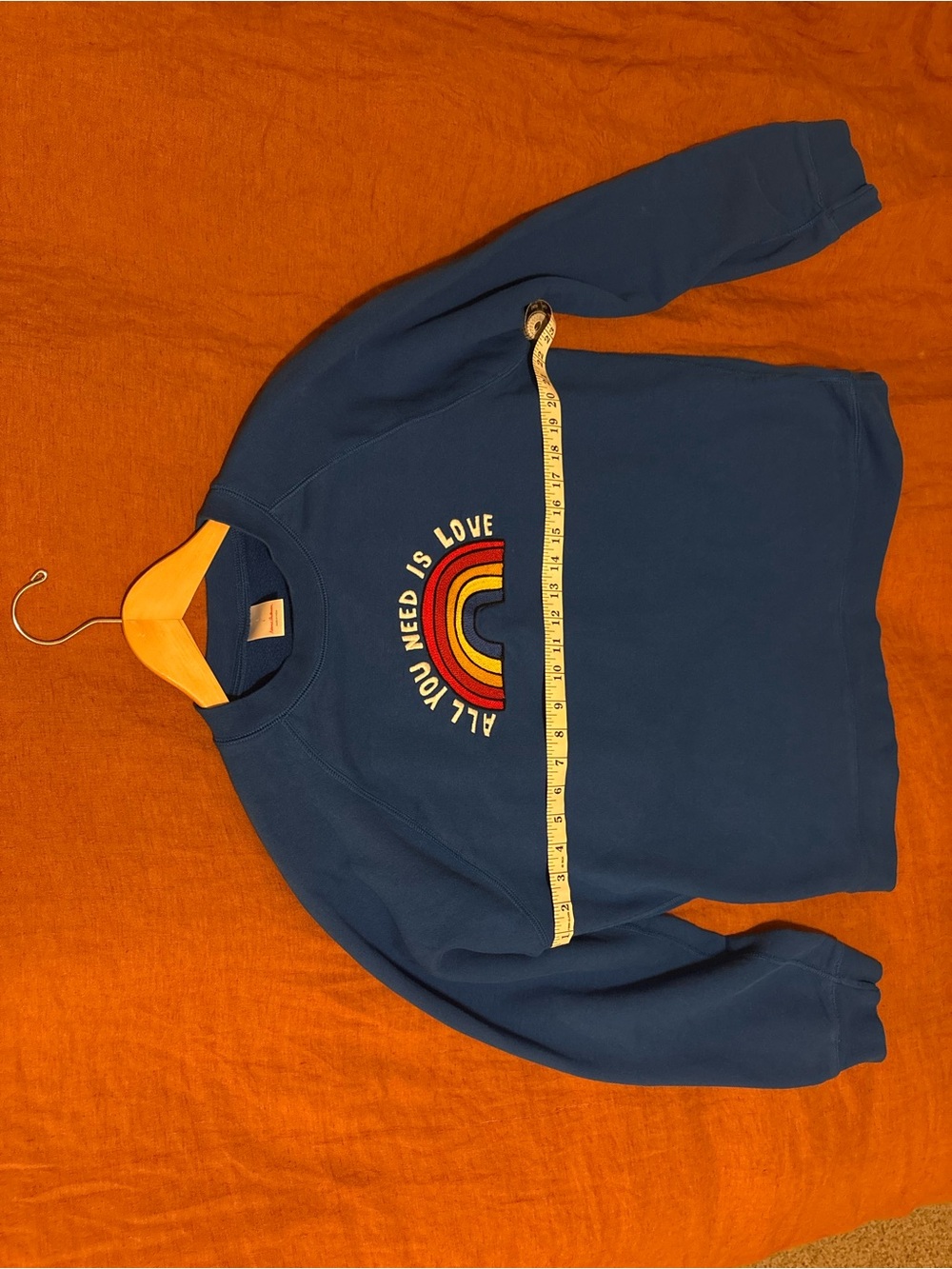 Hanna Andersson Navy Blue Sweatshirt with Multicolor Rainbow Detail SZ Large 🌈💕 - Picture 3 of 8